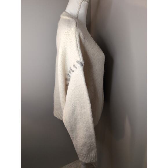 NWT Bibi XL neutral v neck color block oversized button cardigan sweater - Picture 4 of 8